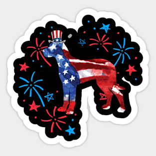 Vizsla Uncle Sam Hat 4Th Of July Sticker